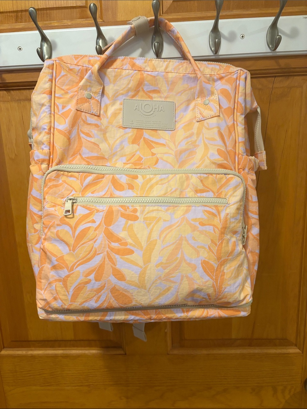 ALOHA Collection Le   Bebe   Diaper   Bag   -   Lei  Peach & Cream baby Backpack